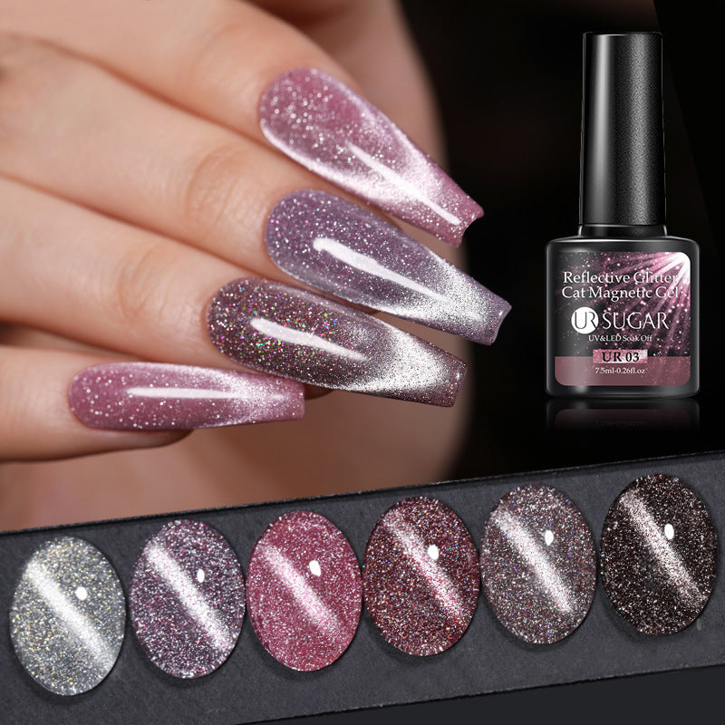Crystal Diamond Cat Eye Gel Nail Polish