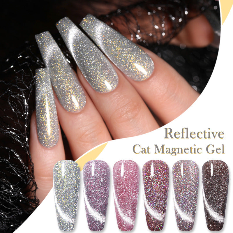 Crystal Diamond Cat Eye Gel Nail Polish
