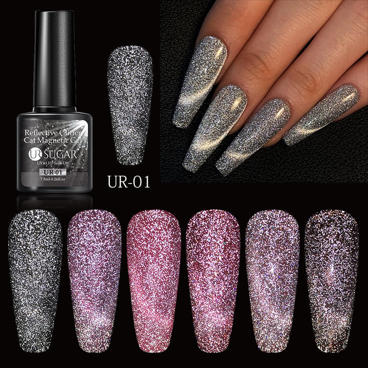 Crystal Diamond Cat Eye Gel Nail Polish