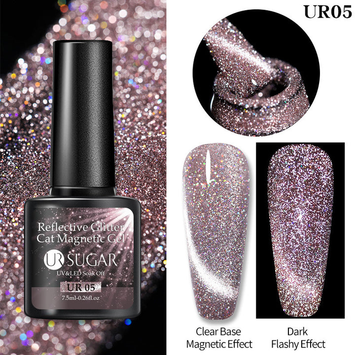 Crystal Diamond Cat Eye Gel Nail Polish