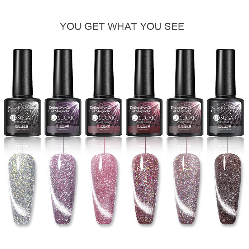 Crystal Diamond Cat Eye Gel Nail Polish