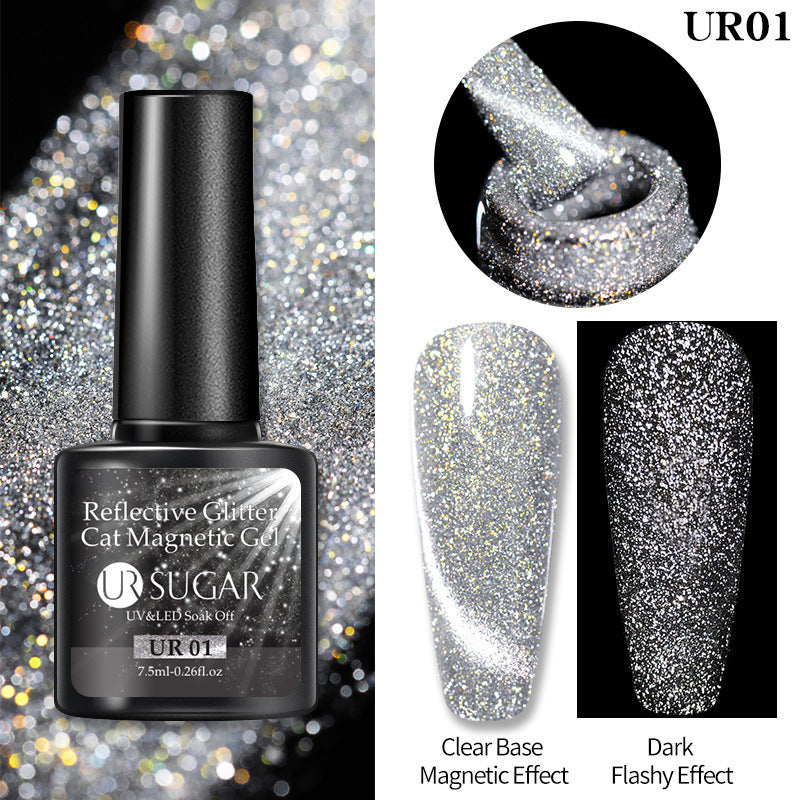 Crystal Diamond Cat Eye Gel Nail Polish