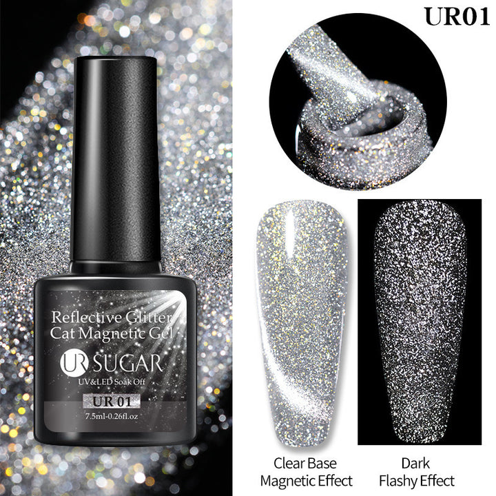 Crystal Diamond Cat Eye Gel Nail Polish